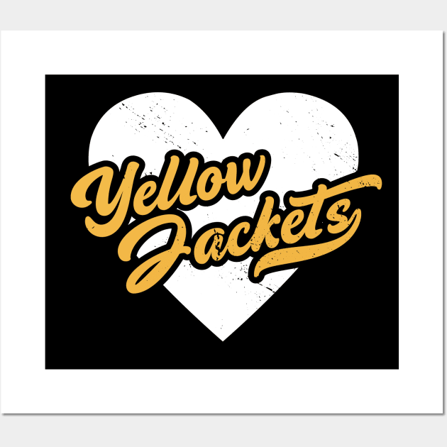 Vintage Yellow Jackets School Spirit // High School Football Mascot // Go Jackets Wall Art by SLAG_Creative